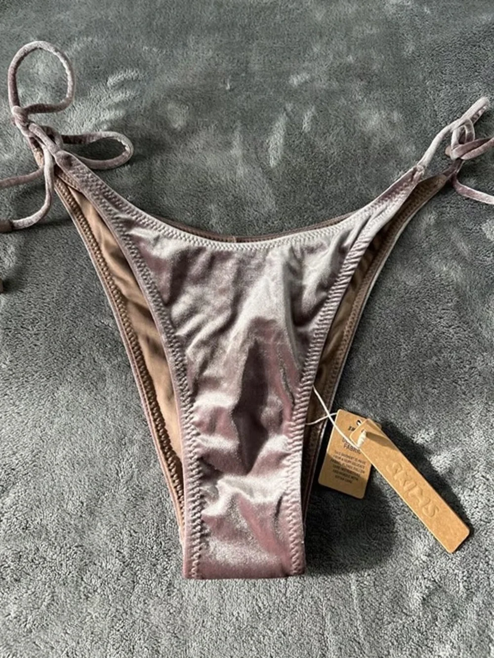 NWT Skims Velvet Tie Bikini Bottom - Size Medium